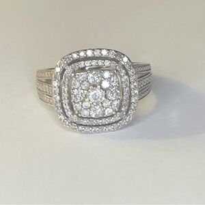 14k White Gold Diamond Engagement Ring 1.25 tcw